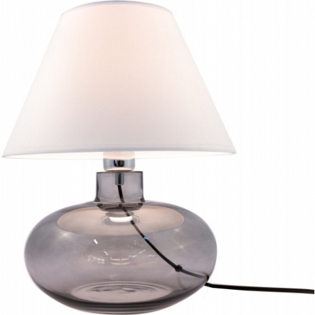 Mersin white&amp;smoked glass table lamp with shade ZumaLine