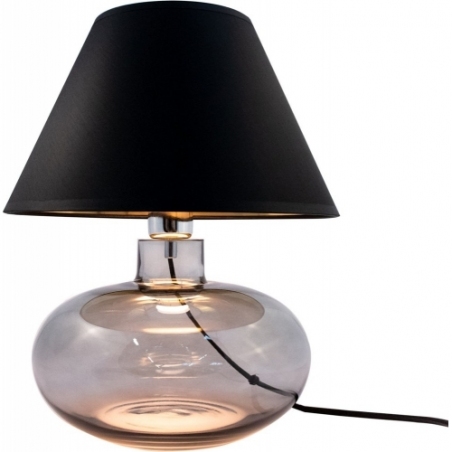 Mersin black-gold&amp;smoked glass table lamp with shade ZumaLine