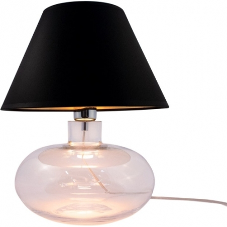 Mersin black-gold&amp;transparent glass table lamp with shade ZumaLine