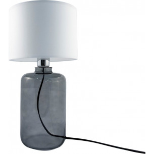 Samasun white&amp;smoked glass table lamp with shade ZumaLine