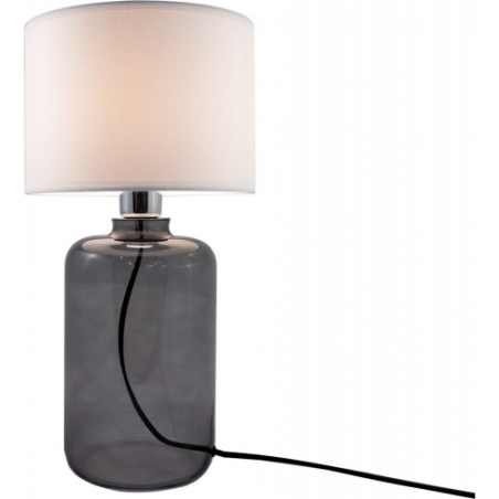 Samasun white&amp;smoked glass table lamp with shade ZumaLine