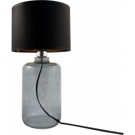 Samasun black-gold&amp;smoked glass table lamp with shade ZumaLine