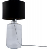 Lampa stołowa szklana z abażurem Samasun czarno-złoty/przeźroczysty ZumaLine