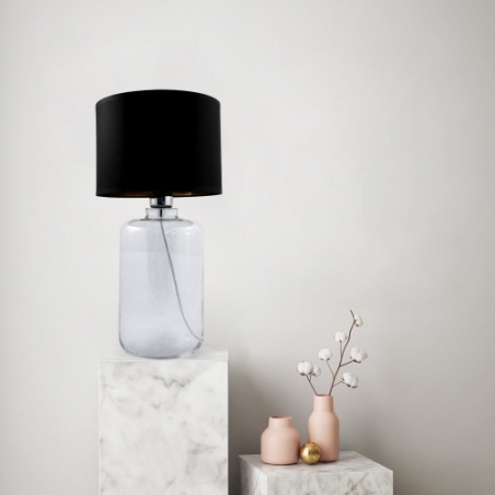 Samasun black-gold&amp;transparent glass table lamp with shade ZumaLine