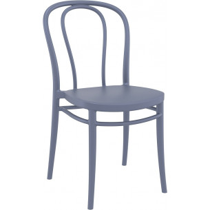 Victor dark grey plastic chair Siesta