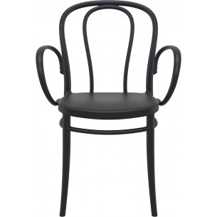 Krzesło plastikowe z podłokietnikami Victor XL czarne Siesta 2