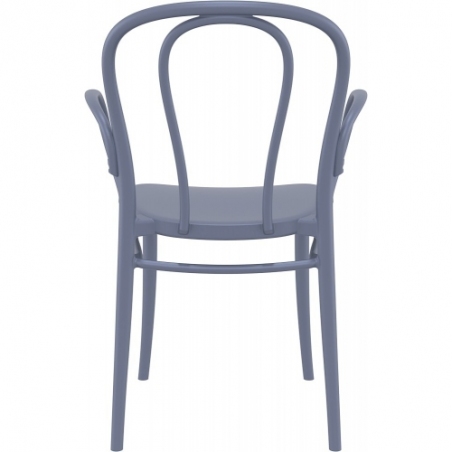 Victor XL dark grey plastic chair with armrests Siesta