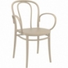 Victor XL beige plastic chair with armrests Siesta