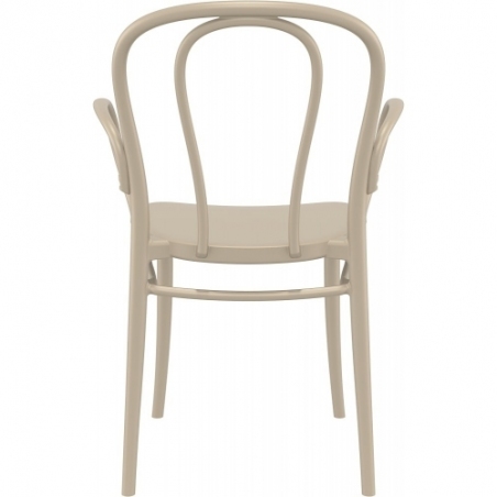Victor XL beige plastic chair with armrests Siesta