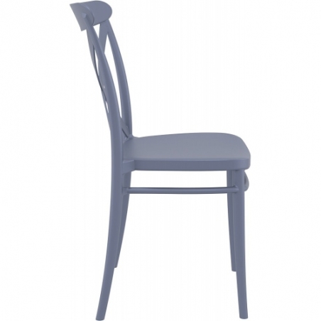 Cross dark grey plastic chair Siesta