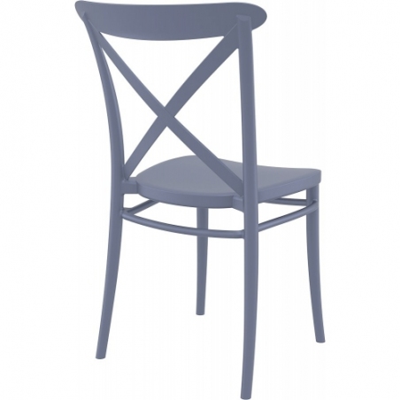 Cross dark grey plastic chair Siesta