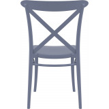Cross dark grey plastic chair Siesta
