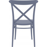 Cross dark grey plastic chair Siesta