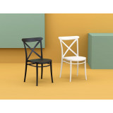 Cross dark grey plastic chair Siesta
