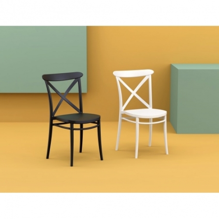Cross beige plastic chair Siesta