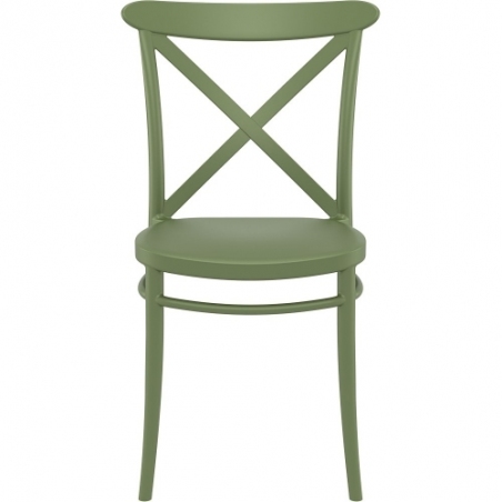 Cross olive plastic chair Siesta