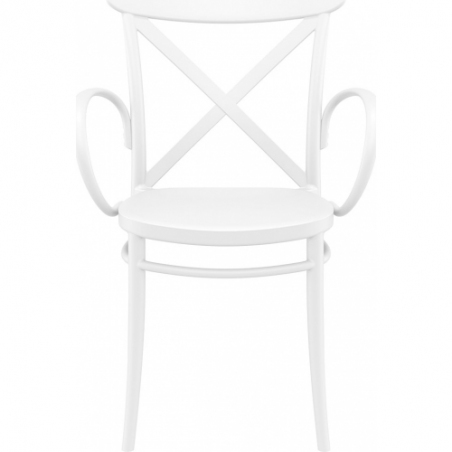 Cross XL white plastic chair with armrests Siesta
