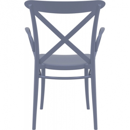 Cross XL dark grey plastic chair with armrests Siesta