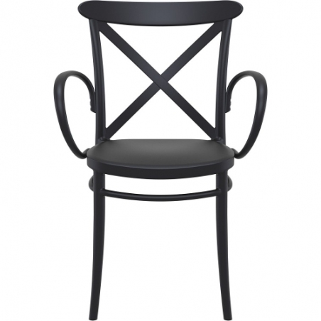 Cross XL black plastic chair with armrests Siesta