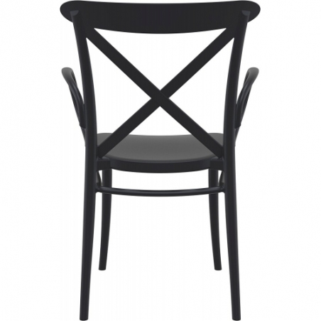 Cross XL black plastic chair with armrests Siesta