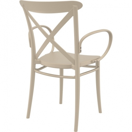 Cross XL beige plastic chair with armrests Siesta