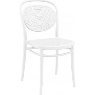 Marcel white openwork plastic chair Siesta