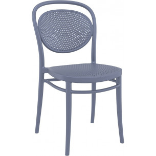 Marcel dark grey openwork plastic chair Siesta