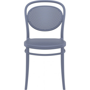 Marcel dark grey openwork plastic chair Siesta 2