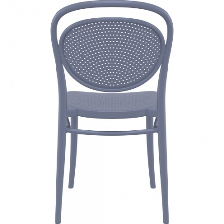 Marcel dark grey openwork plastic chair Siesta