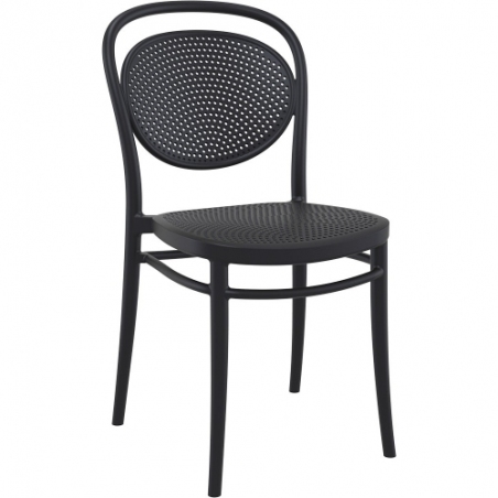 Marcel black openwork plastic chair Siesta