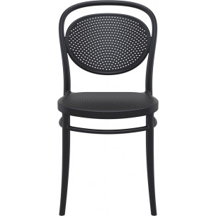 Marcel black openwork plastic chair Siesta 2