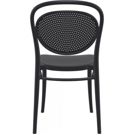 Marcel black openwork plastic chair Siesta