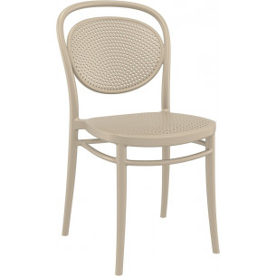 Marcel beige openwork plastic chair Siesta