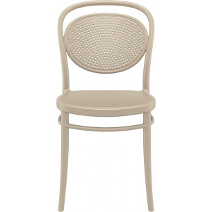 Marcel beige openwork plastic chair Siesta 2