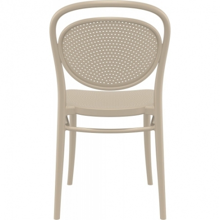 Marcel beige openwork plastic chair Siesta