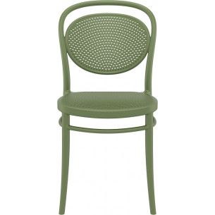 Marcel olive openwork plastic chair Siesta 2