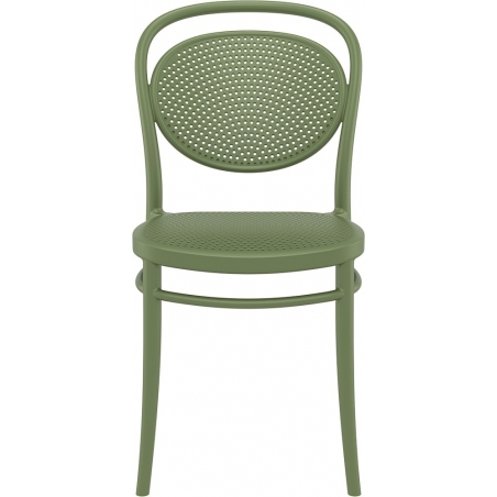 Marcel olive openwork plastic chair Siesta