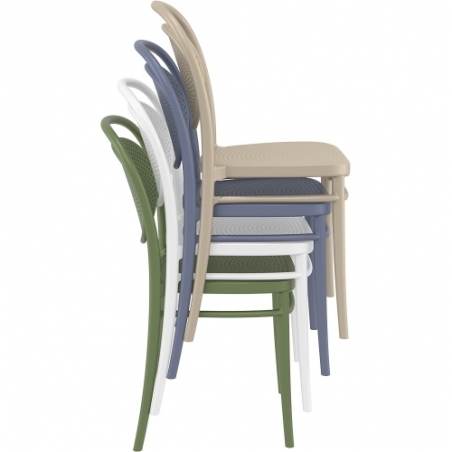 Marcel olive openwork plastic chair Siesta