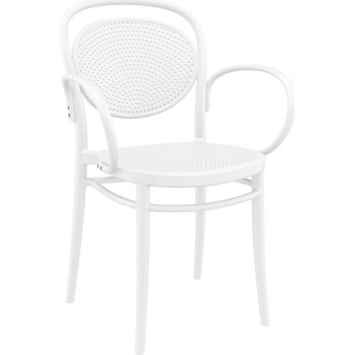 Marcel XL white openwork chair with armrests Siesta