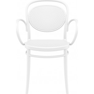 Marcel XL white openwork chair with armrests Siesta 2
