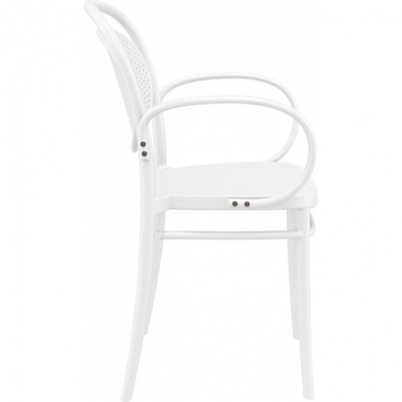 Marcel XL white openwork chair with armrests Siesta