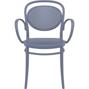 Marcel XL dark grey openwork chair with armrests Siesta 2