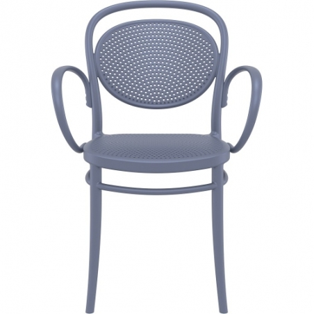 Marcel XL dark grey openwork chair with armrests Siesta