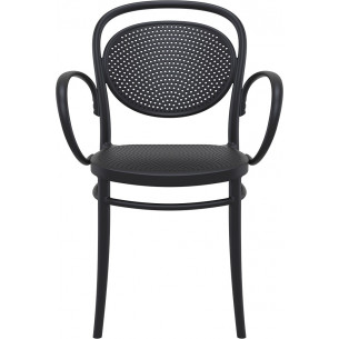 Marcel XL black openwork chair with armrests Siesta 2