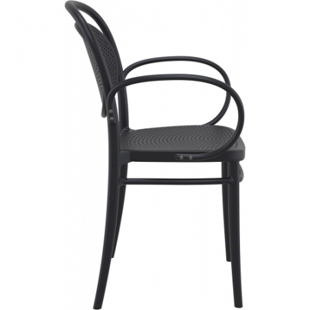 Marcel XL black openwork chair with armrests Siesta