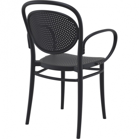 Marcel XL black openwork chair with armrests Siesta