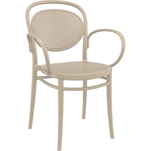Marcel XL beige openwork chair with armrests Siesta