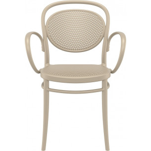 Marcel XL beige openwork chair with armrests Siesta 2