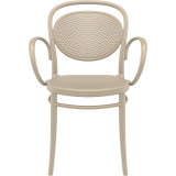 Marcel XL beige openwork chair with armrests Siesta