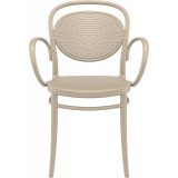 Marcel XL beige openwork chair with armrests Siesta